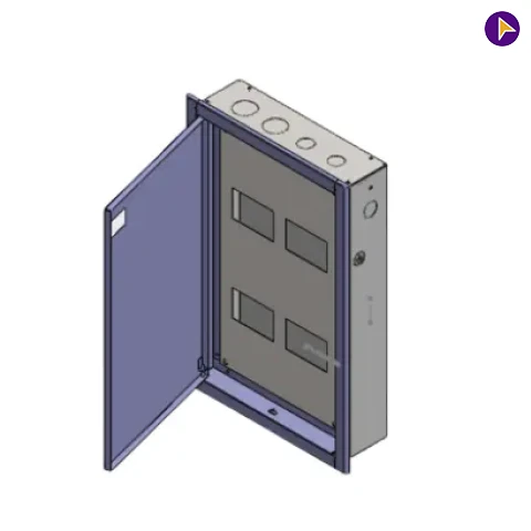 TPN 4WAY SINGLE-DOOR  MCB METAL BOX-MeBOX - H40440M2G01